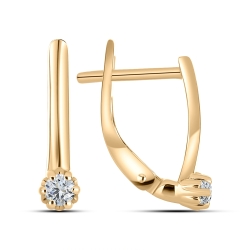 Cercei din aur roz cu pietre Cubic Zirconia Incolor