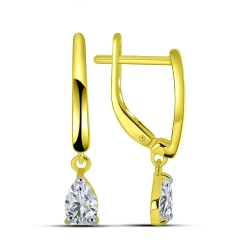 Cercei din aur galben cu pietre Cubic Zirconia Incolor