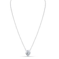 Colier din aur alb cu pietre Cubic Zirconia Incolor