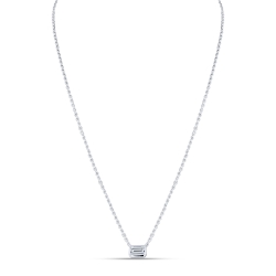 Colier din aur alb cu pietre Cubic Zirconia Incolor