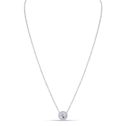 Colier din aur alb cu pietre Cubic Zirconia Incolor