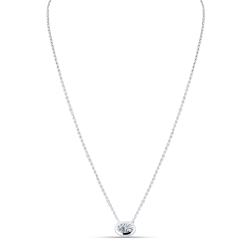 Colier din aur alb cu pietre Cubic Zirconia Incolor
