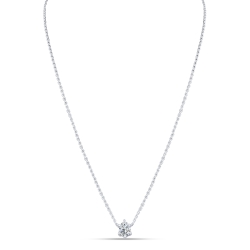 Colier din aur alb cu pietre Cubic Zirconia Incolor
