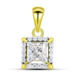 Pandantiv din aur galben cu pietre Cubic Zirconia Incolor