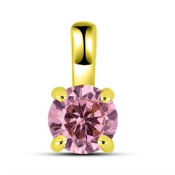 Pandantiv din aur galben cu pietre Cubic Zirconia Roz