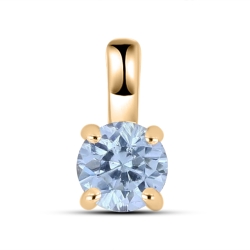 Pandantiv din aur roz cu pietre Cubic Zirconia Albastru