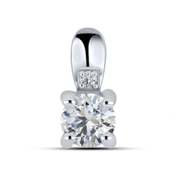 Pandantiv din aur alb cu pietre Cubic Zirconia Incolor,