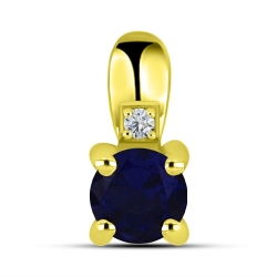 Pandantiv din aur galben cu pietre Cubic Zirconia Incolor, Cubic Zirconia Albastru