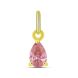 Pandantiv din aur galben cu pietre Cubic Zirconia Roz