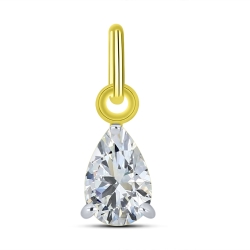 Pandantiv din aur galben cu pietre Cubic Zirconia Incolor