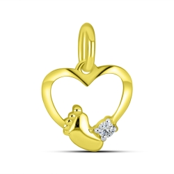 Pandantiv din aur galben cu pietre Cubic Zirconia Incolor