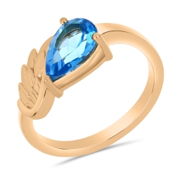 Inel din aur roz cu pietre Topaz Swiss