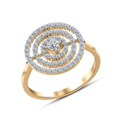 Inel din aur roz cu pietre Cubic Zirconia Incolor