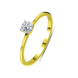 Inel din aur galben cu pietre Cubic Zirconia Incolor