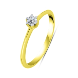 Inel din aur galben cu pietre Cubic Zirconia Incolor