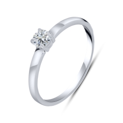 Inel din aur alb cu pietre Cubic Zirconia Incolor