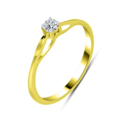 Inel din aur galben cu pietre Cubic Zirconia Incolor