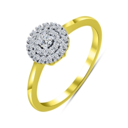 Inel din aur galben cu pietre Cubic Zirconia Incolor