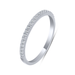 Inel din aur alb cu pietre Cubic Zirconia Incolor