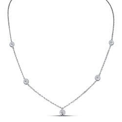 Colier din argint  cu pietre Cubic Zirconia Incolor