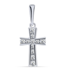 Pandantiv din argint  cu pietre Cubic Zirconia Incolor