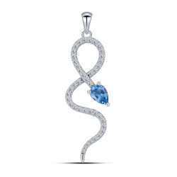 Pandantiv din argint  cu pietre Cubic Zirconia Incolor, Topaz Swiss