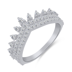 Inel din argint  cu pietre Cubic Zirconia Incolor