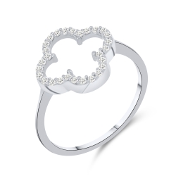 Inel din argint  cu pietre Cubic Zirconia Incolor