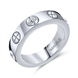 Inel din argint  cu pietre Cubic Zirconia Incolor