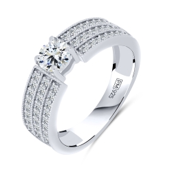 Inel din argint  cu pietre Cubic Zirconia Incolor