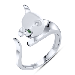 Inel din argint  cu pietre Cubic Zirconia Verde