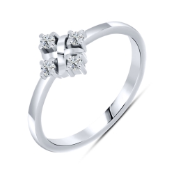 Inel din argint  cu pietre Cubic Zirconia Incolor