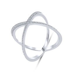 Inel din argint  cu pietre Cubic Zirconia Incolor