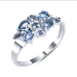 Inel din argint  cu pietre Topaz Swiss