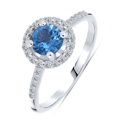 Inel din argint  cu pietre Cubic Zirconia Incolor, Topaz Swiss