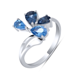 Inel din argint  cu pietre Topaz London, Topaz Swiss