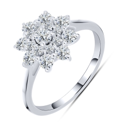Inel din argint  cu pietre Cubic Zirconia Incolor