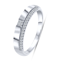 Inel din argint  cu pietre Cubic Zirconia Incolor