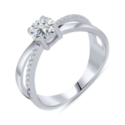 Inel din argint  cu pietre Cubic Zirconia Incolor