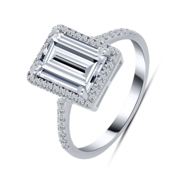 Inel din argint  cu pietre Cubic Zirconia Incolor