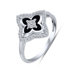 Inel din argint  cu pietre Cubic Zirconia Incolor, Finift