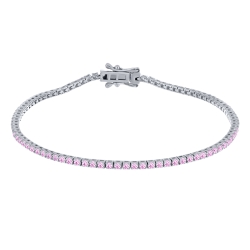 Brățară din argint  cu pietre Cubic Zirconia Roz