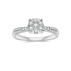 Inel din aur alb cu pietre Diamant
