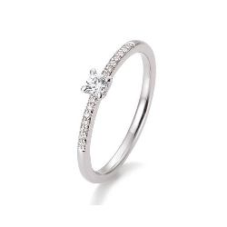 Inel din aur alb cu pietre Diamant