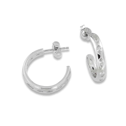 Cercei Pusete din argint  cu pietre Cubic Zirconia Incolor