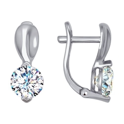 Inel din aur alb cu pietre Cubic Zirconia Incolor