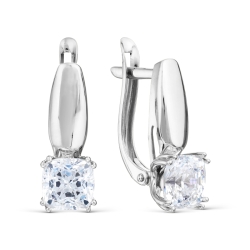 Inel din aur alb cu pietre Cubic Zirconia Incolor