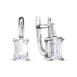 Inel din aur alb cu pietre Cubic Zirconia Incolor