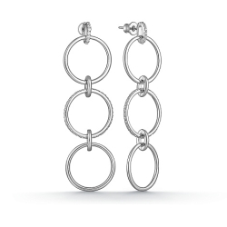 Cercei Pusete din argint  cu pietre Cubic Zirconia Incolor