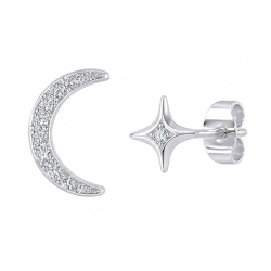 Cercei Pusete din argint  cu pietre Cubic Zirconia Incolor
